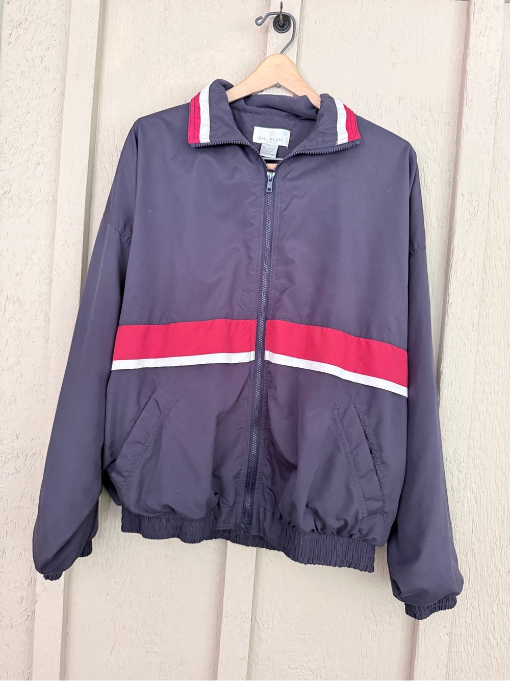 Vintage Bill Blass Menswear Jacket in Navy with Red and White Accents